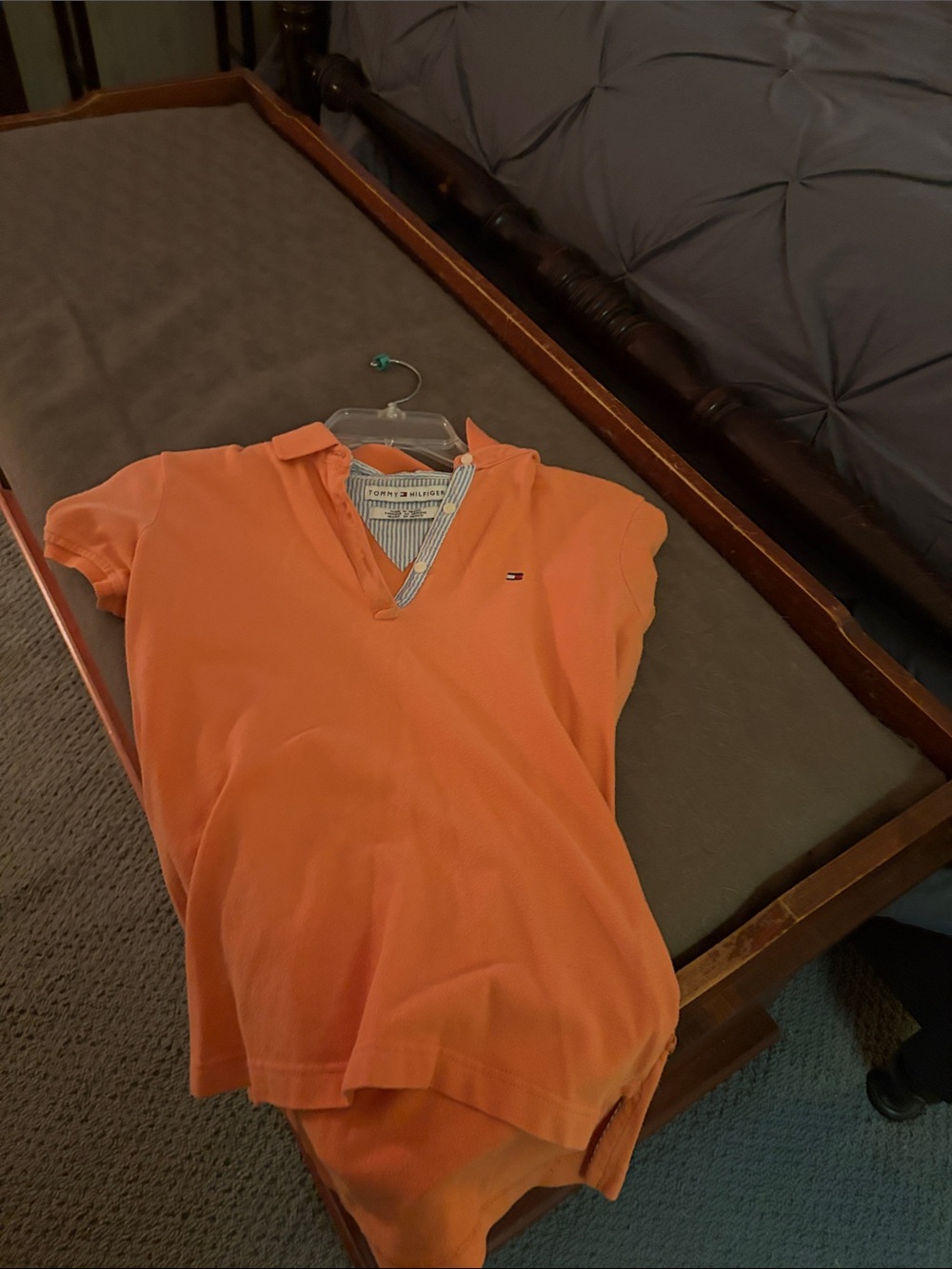 Tommy Hilfiger Orange V-Neck Polo Tee